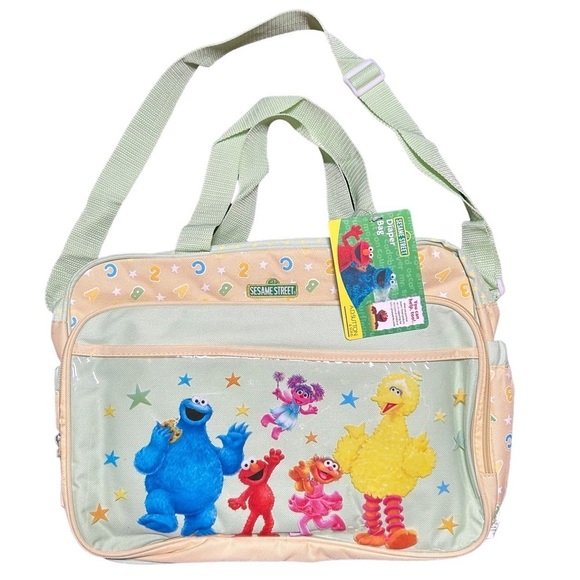 Sesame Street Handbags - NWT Sesame Street Diaper Bag Light Yellow Mint Green